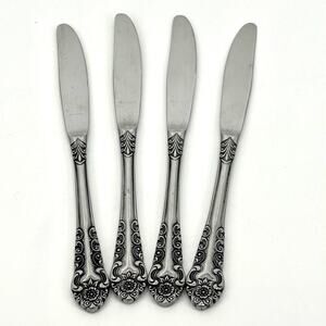Voisin (Stainless)by CONTINENTAL SILVER Set Of 4 Dinner Knives Floral 8 7/8 inch